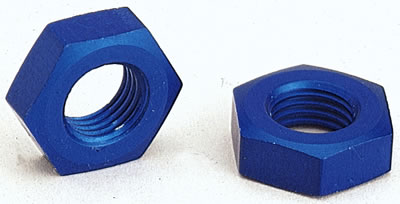 Aeroquip FCM2103 Fitting, Bulkhead Nut, -8 AN, Aluminum, Blue Anodized,