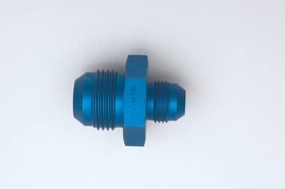 Aeroquip FCM2163 Fitting Union Reducer Male -10 AN to Male -8 AN Aluminum Blue