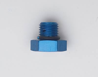 Aeroquip FCM3724 Fitting, O-Ring Boss Plug, -6 AN, Aluminum, Blue,
