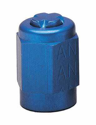 Aeroquip FCM3741 Fitting, Cap -8 AN, Aluminum, Blue Anodized,