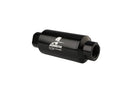 Aeromotive 12321 Filter, In-Line, 10-Micron Fabric Element, orb-10 Port, Bright-Dip Black, 2" OD