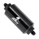Aeromotive 12345 In-Line Filter (- AN-6 Male 10 Micron Microglass Element Bright Dip Black Finish)