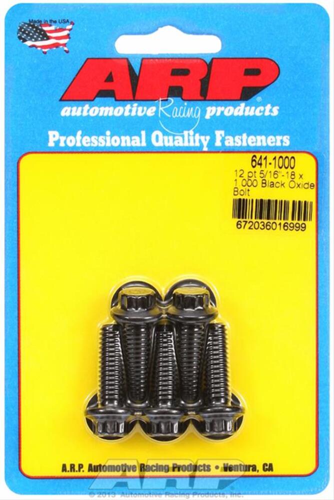 ARP 641-1000 5/16-18 X 1.000 12PT Black Oxide Bolts