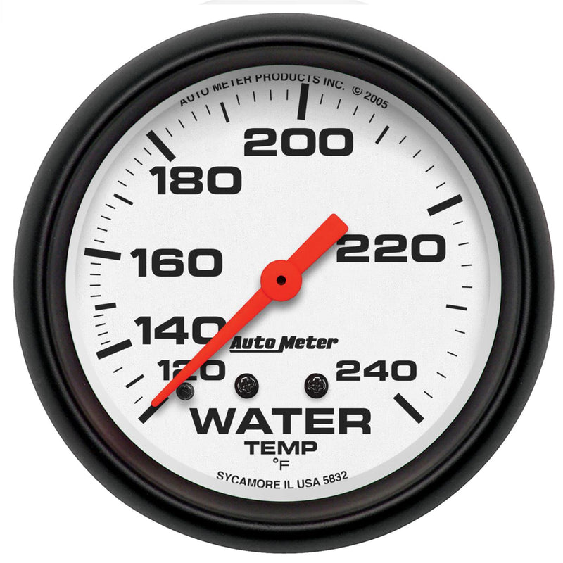 Autometer 5832 Phantom Analog Water Temperature Gauge, 2-5/8" - White