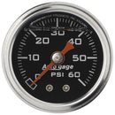 Autometer 2173 Autogage Fuel Pressure Gauge 1-1/2", 0-60 psi, Mechanical - Black