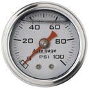 Autometer 2180 Autogage Fuel Pressure Gauge 1-1/2", 0-100 psi, Mechanical - Silver