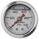 Autometer 2180 Autogage Fuel Pressure Gauge 1-1/2", 0-100 psi, Mechanical - Silver