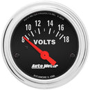 AUTO METER 2592 Traditional Chrome Electric Voltmeter Gauge 2.3125 in.