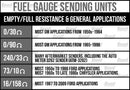 Autometer 3262 Universal Fuel Level Sender