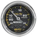 Autometer 4703 Carbon Fiber Ultra-Lite Mechanical Boost/Vacuum Gauge