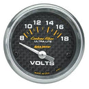 Auto Meter 4791 Carbon Fiber Electric Voltmeter Gauge, 2.3125 in.