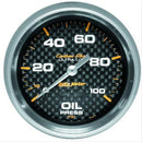 Auto Meter 4821 Carbon Fiber Mechanical Oil Pressure Gauge