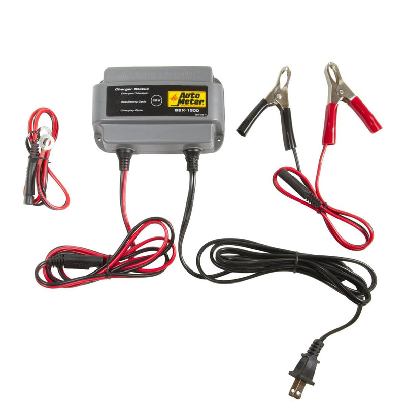 AutoMeter BEX-1500 Battery Charger, 12-Volt Battery Extender, 1.50 amps
