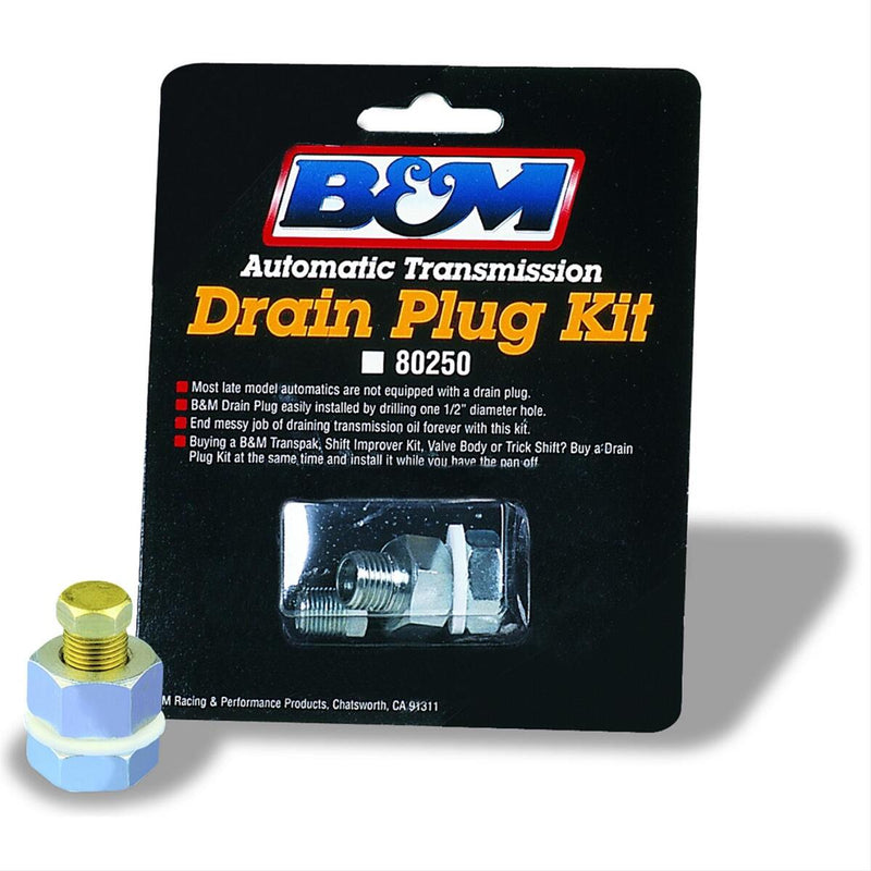 B&M 80250 Hi-Tek Universal Transmission Pan Drain Plug Kit