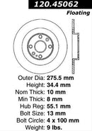 Centric Premium Brake Rotors 120.45062