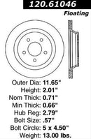 Centric Premium Brake Rotors 120.61046