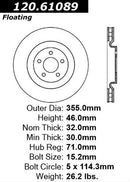 Centric Premium Brake Rotors 120.61089