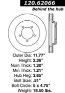 Centric Premium Brake Rotors 120.62066