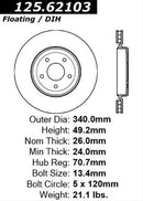 Centric Premium High-Carbon Brake Rotors 125.62103