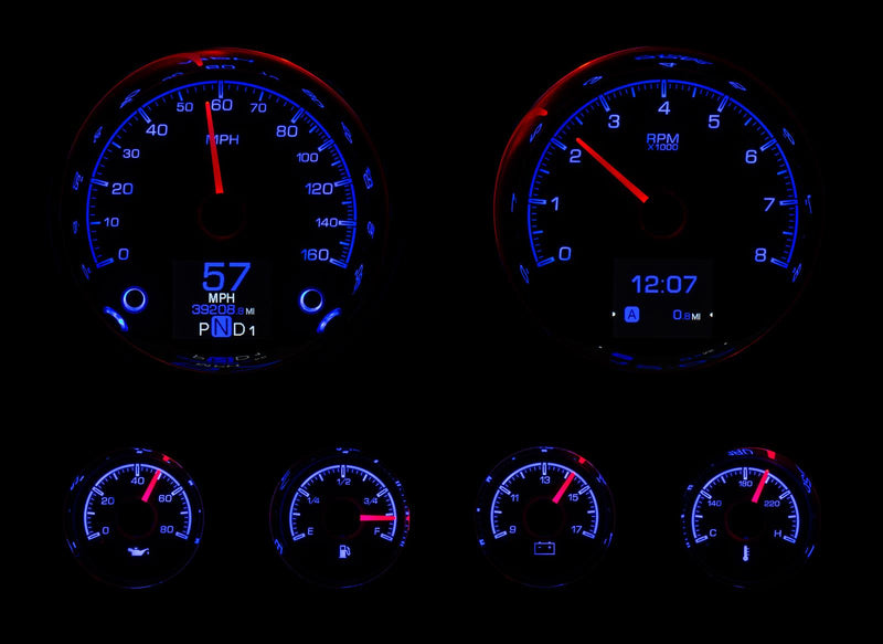 Dakota Digital HDX Series Universal Round Analog Gauge Kits HDX-2024-S