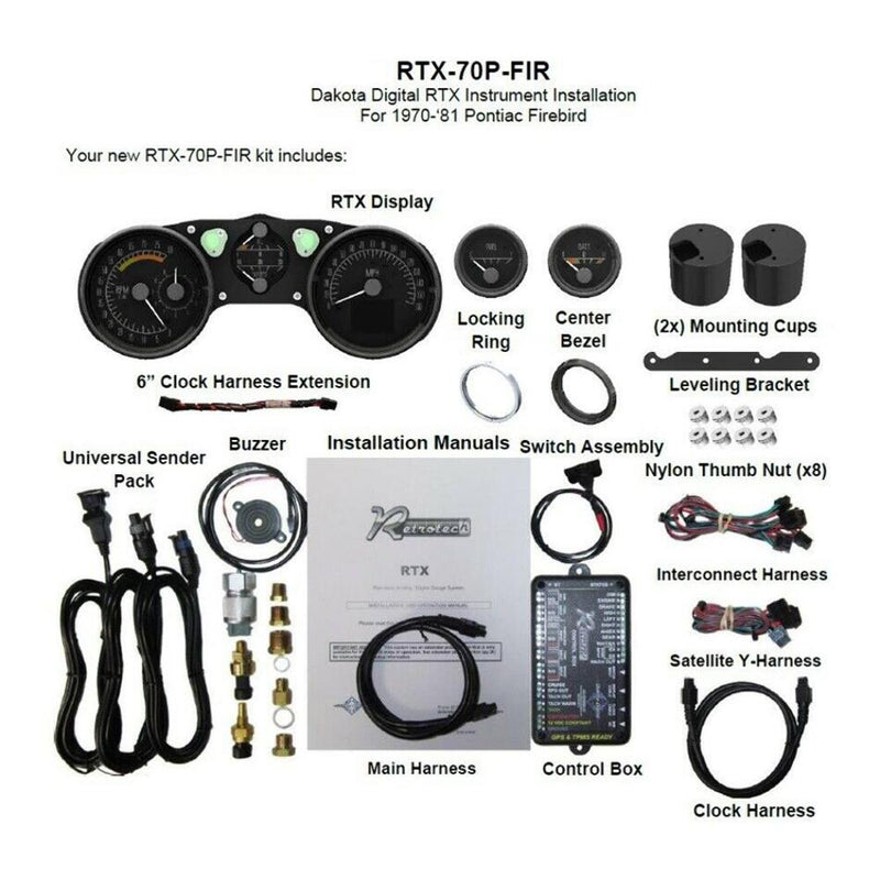 Dakota Digital RTX Direct-Fit Gauge Kits RTX-70P-FIR-X