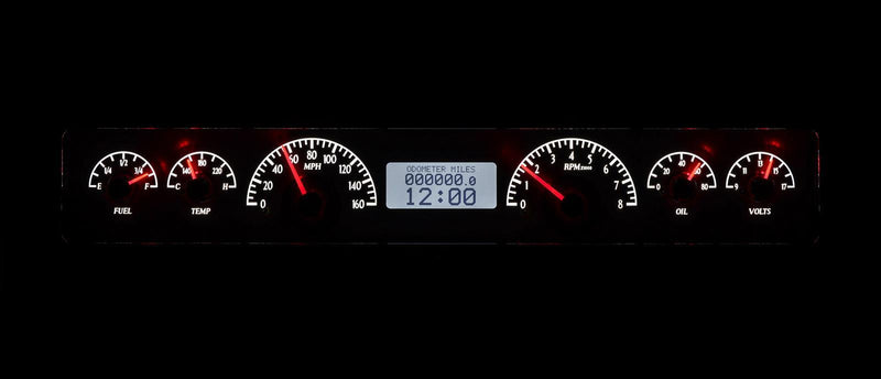 Dakota Digital VHX Series Universal Rectangle Analog Gauge Kits VHX-1023-S-W