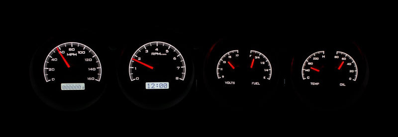 Dakota Digital VHX Series Direct-Fit Analog Gauge Systems VHX-70D-CLG-K-W