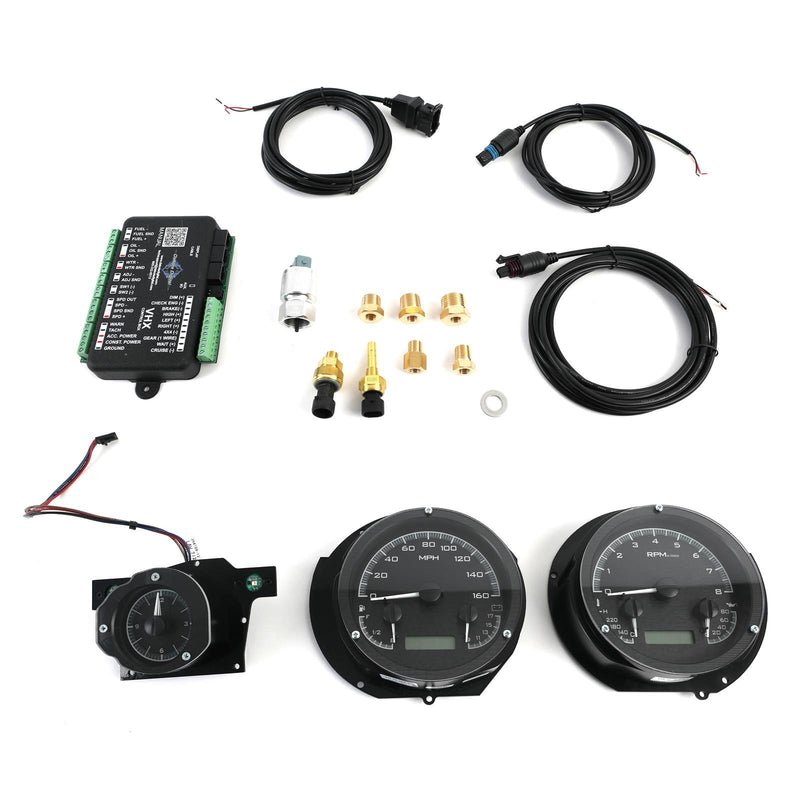 Dakota Digital VHX Series Direct-Fit Analog Gauge Systems VHX-71F-MUS-K-W