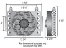 Derale 13950 15 Row Cool Plate & Fin Remote Transmission Cooler Kit, -6AN