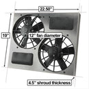 Derale 16830 High Output Dual 11'' Electric Rad Fan/Aluminum Shroud Kit