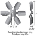 Derale 17317 17" Standard Rotation Rigid Race Fan, Steel Blade