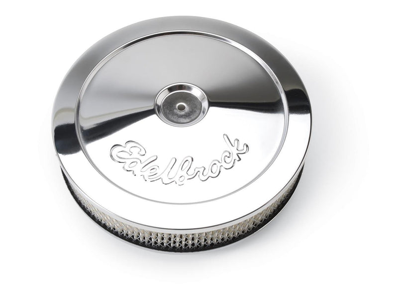 Edelbrock 1208 Pro-Flo Chrome 10" Round Air Cleaner With 2" Paper Element