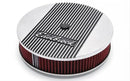 Edelbrock 4266 Elite 2 Series Polished 14" Round Air Cleaner - 3" Pro-Flo Element (Deep Flange)