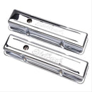 Edelbrock 4649 Valve Covers Signature Series Tall Steel Chrome Edelbrock Logo