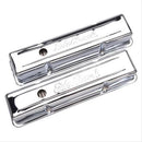 Edelbrock 4649 Valve Covers Signature Series Tall Steel Chrome Edelbrock Logo
