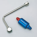 Edelbrock 8134 Single FEed Fuel Line Chrome With Blue Anodized Aluminum Filter