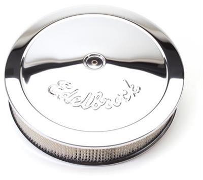 Edelbrock 1221 Pro-Flo Chrome 14" Round Air Cleaner With 3" Paper Element (Deep Flange)