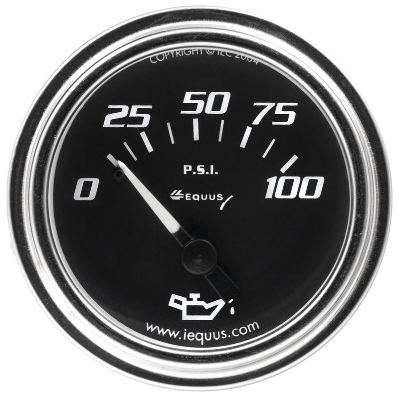 Equus E7234 7000 Series 2" Chrome Mechanical Oil Pressure Gauge