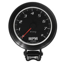 Equus E6068 6000 Series 3-3/8" Black Tachometer, 0-8,000 RPM