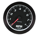 Equus E6068 6000 Series 3-3/8" Black Tachometer, 0-8,000 RPM