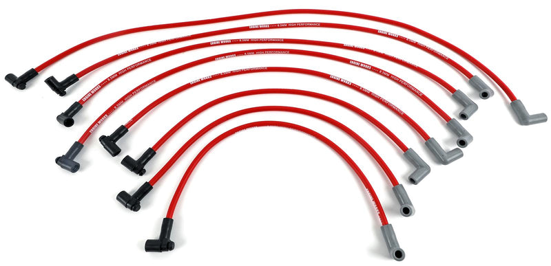 Engine Works 16420 SB Chevy HEI 8.5mm Red Spark Plug Wire Set 90° Boot