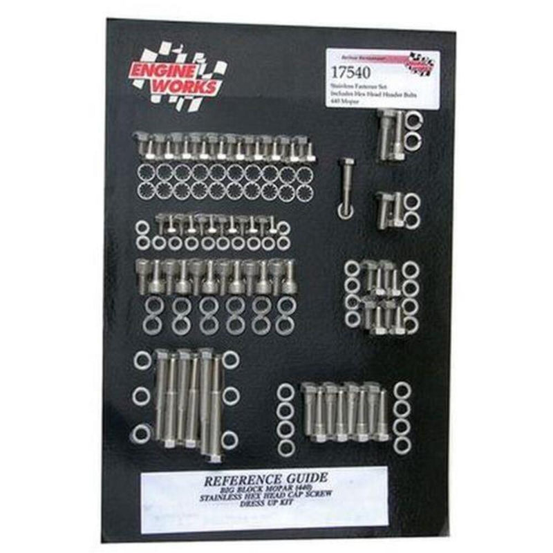 Engine Works 17540 BB CHRYSLER 440 HEX HEAD ENGINE BOLT KIT SS