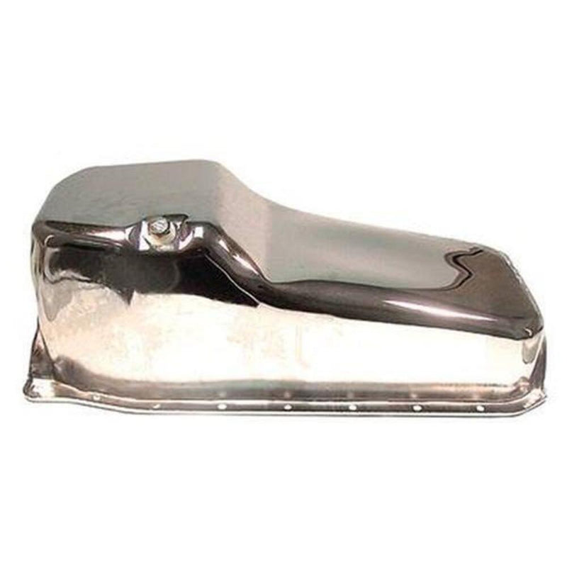 Engine Works 266105 Oil Pan Stock Style Steel Chrome 5 qt. Chevy Small Block