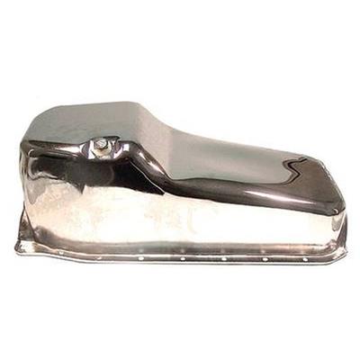 Engine Works 266105 Oil Pan Stock Style Steel Chrome 5 qt. Chevy Small Block