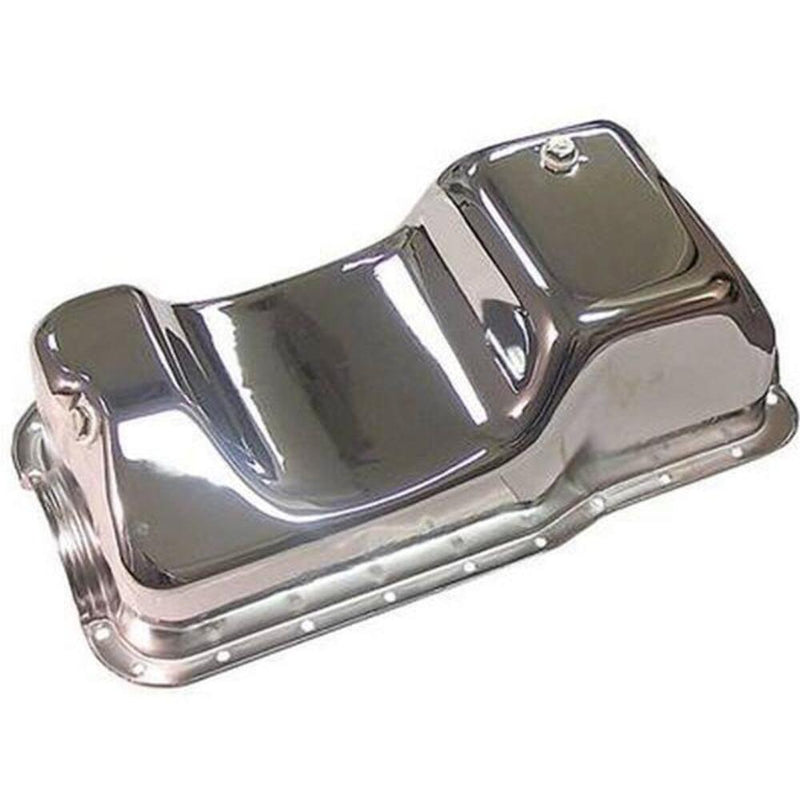 Engine Works 266502 Oil Pan Stock Style Steel Chrome 5 qt. Ford Small Block 5.0L