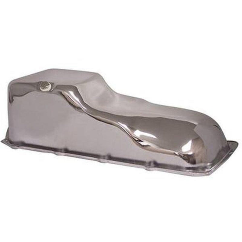 Engine Works 266900 Oil Pan, Stock Style, Steel, Chrome, 5 qt., Pontiac,