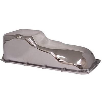 Engine Works 266900 Oil Pan, Stock Style, Steel, Chrome, 5 qt., Pontiac,