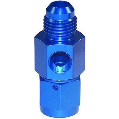 Engine Works 42006 Fitting Pressure Gauge Adapter Straight Aluminum Blue -6 AN M