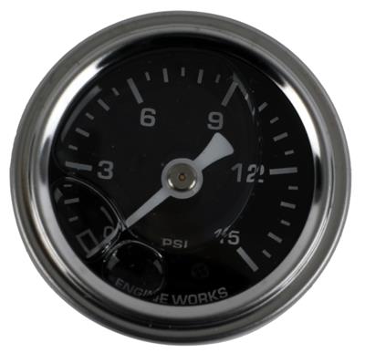 Engine Works 52000 Gauges Fuel Pressure Liquid Filled Analog Mechanical 1.50 in.