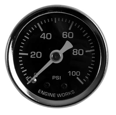 Engine Works 52006 Gauges Pressure Dry Analog Mechanical 1.50 in. Diameter 0-100